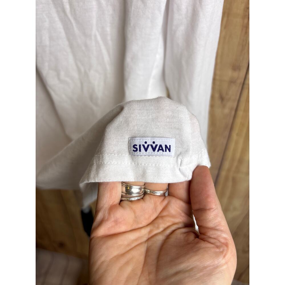 Sivvan Long Sleeved Tshirt Classic Fit White Women's Size S NEW - Picture 2 of 7